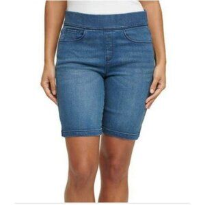 DKNY Jean Shorts Women Pull On Short Comfort Stretch, (Med Wash Denim, Small)